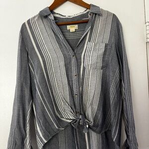 Maeve Blue and White Button Down